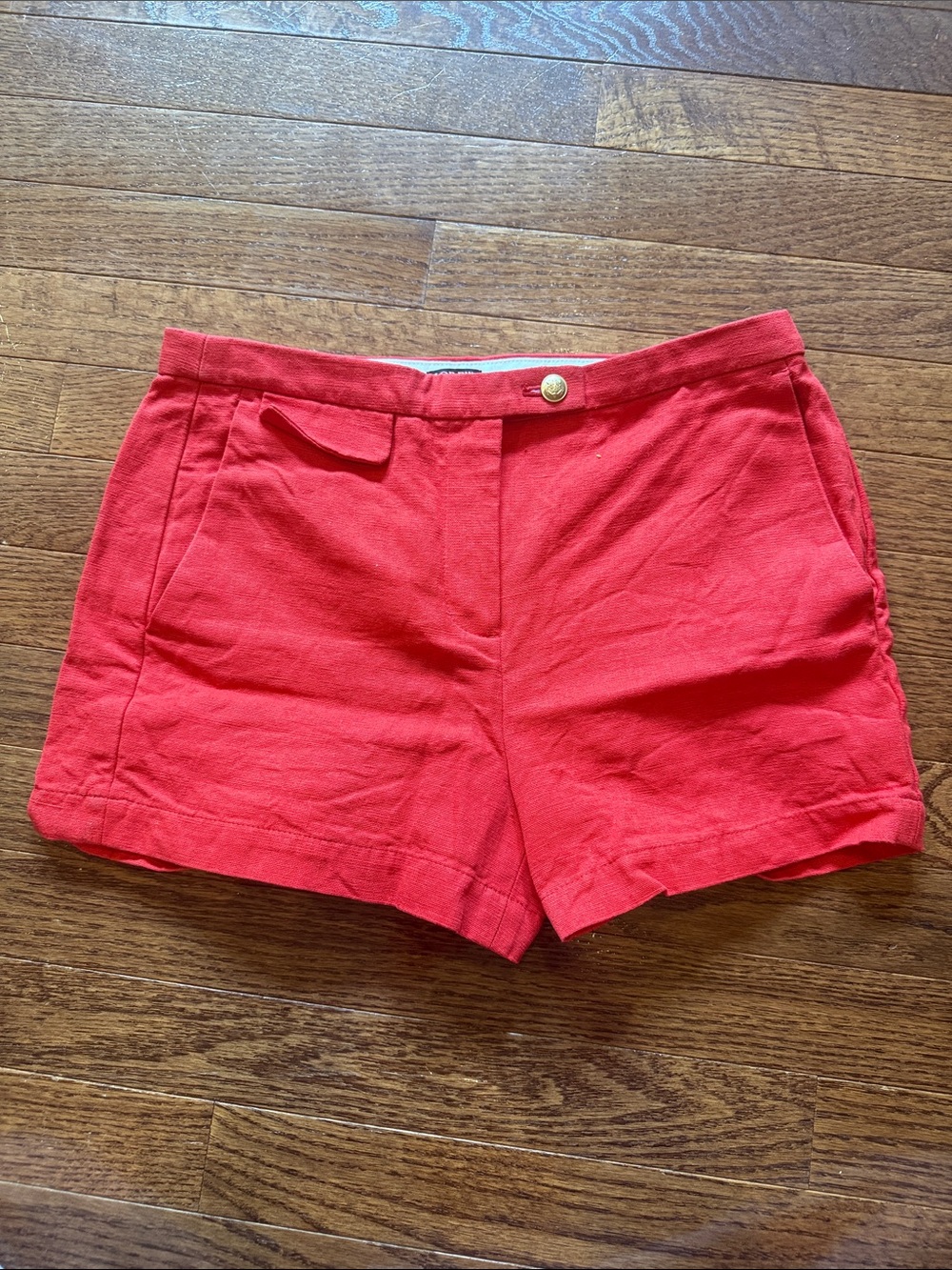 J. Crew size 2 Red 3" suit short in textured linen blend